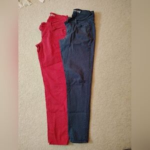 GUC Women's Polka Dot Skinny Jeans - Red & Navy Duo -Sz 8